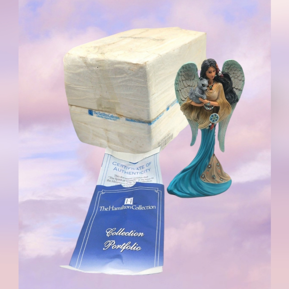Hamilton Collection Messengers of the Spirit Native American Angel Figurine COA